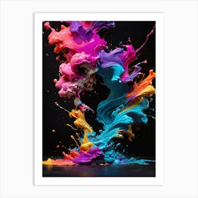 Colorful Paint Splash Art Print