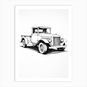Ford Model T Line Drawing 9 Art Print