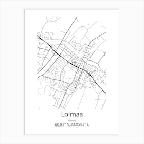 Loimaa,Finland Minimalist Map Art Print