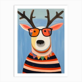 Little Elk Wearing Sunglasses Art Print
