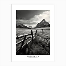 Poster Of Montana, Black And White Analogue Photograph 4 Art Print