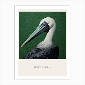 Ohara Koson Inspired Bird Painting Brown Pelican 2 Poster Art Print