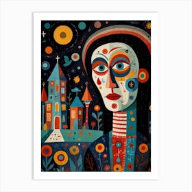 Woman In A House Art Print