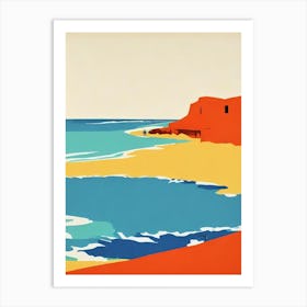 Long Reef Beach Australia Midcentury Art Print