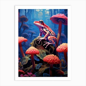 Poison Dart Frog Neon 1 Art Print