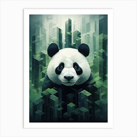 Panda Art In Cubistic Style 4 Art Print