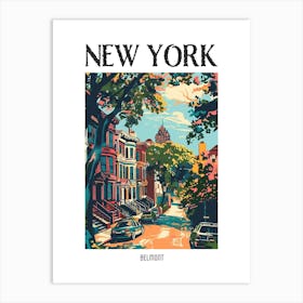 Belmont New York Colourful Silkscreen Illustration 1 Poster Art Print