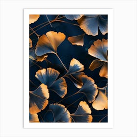 Ginkgo Leaves Wallpaper Art Print