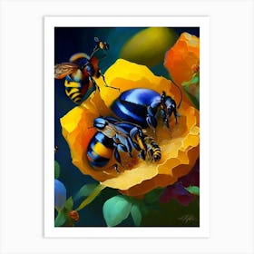 Larva Bees 1 Painting Art Print