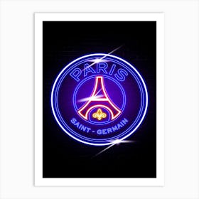 Psg Teamplate Neon Logo Art Print