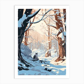 Winter Vole 2 Illustration Art Print