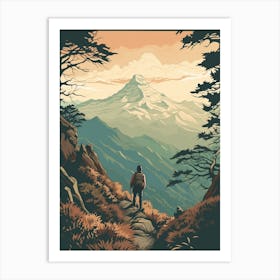 Poon Hill Trek Nepal 1 Vintage Travel Illustration Art Print