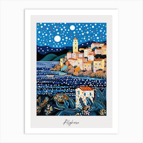 Poster Of Alghero, Italy, Illustration In The Style Of Pop Art 4 Art Print
