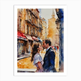 The Kissing Couple Art Print