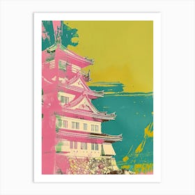 Hiroshima Castle Duotone Silkscreen 3 Art Print