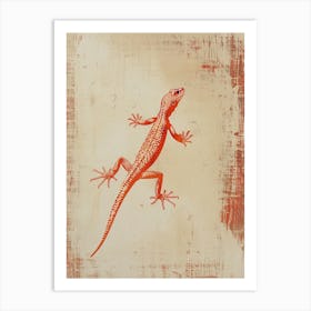 Orange Red Leopard Gecko4 Art Print