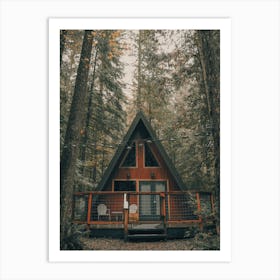 Autumn Forest Cabin Art Print