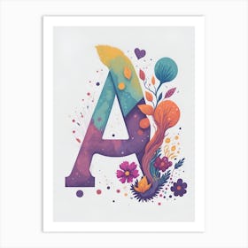 Colorful Letter A Illustration 5 Art Print