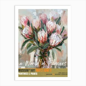 A World Of Flowers, Van Gogh Exhibition Protea 4 Art Print