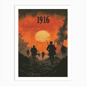 Aihrgdesign A Vintage Poster Depicting A Dramatic World War I D4960d1f 3fb7 4ac9 Acdd 9cf6de8df428 2 Art Print