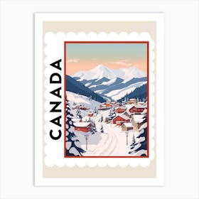 Retro Winter Stamp Poster Whistler Canada Art Print