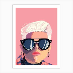 Portrait Of A Woman In Sunglasses Art Print