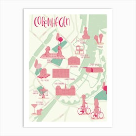 Map Of Copenhagen Illustration Art Print