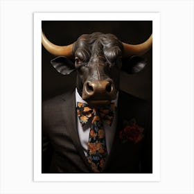 African Buffalo Wearing A Suit 2 Art Print