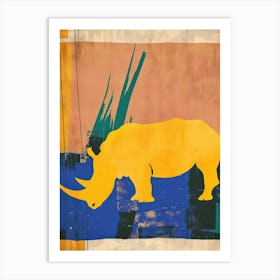 Rhino 3 Cut Out Collage Art Print