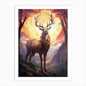 Deer In The Forest 2 Art Print