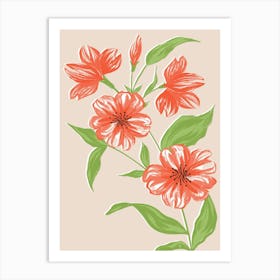 Red Summer Blooms Art Print