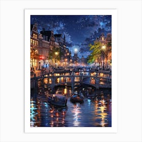 Night In Amsterdam Art Print