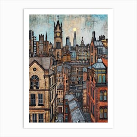 Manchester Kitsch Illustration 1 Art Print