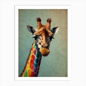 Rainbow Giraffe 7 Art Print