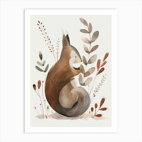 Charming Nursery Kids Animals Squirrel 7 Art Print