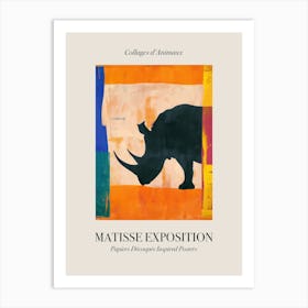 Rhino 2 Matisse Inspired Exposition Animals Poster Art Print