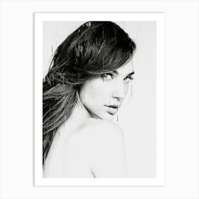 Gal Gadot Black And White Art Print