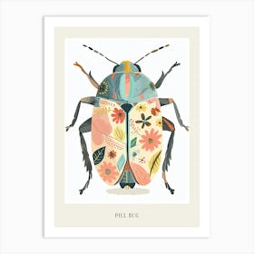 Colourful Insect Illustration Pill Bug 4 Poster Art Print