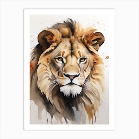 Lion Watercolor Painting 2 Art Print