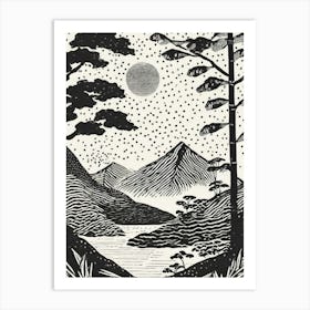 Moonlight In The Mountains Art Print