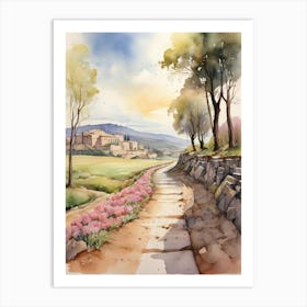 Watercolor Of A Path Art Print