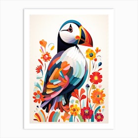 Scandinavian Bird Illustration Puffin 3 Art Print
