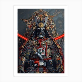 Darth Vader As A Vintagepunk Samurai 23 Art Print