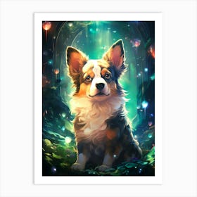 Corgi In The Forest Art Print