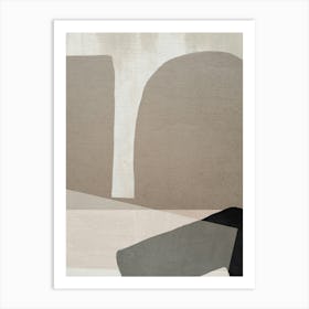 Tan and Beige Abstract artwork Art Print