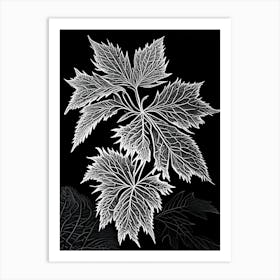 Nettle Leaf Linocut 1 Art Print