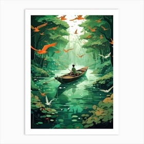 Man In A Boat 1 Art Print