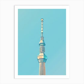 Tokyo Skytree 1 Colourful Illustration Art Print