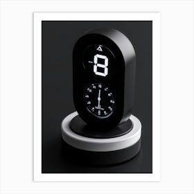 An Isolated Digital Render Of A Sleek Round Business Alarm Clock Its Iconic Pictogram Encased With (2) 2 Art Print