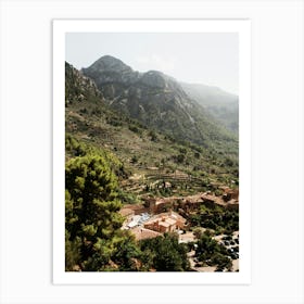 Spanish Village Mallorca | Mountain view over cute houses in Spain Art Print